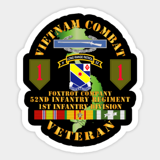 Vietnam Combat Infantry Vet - F Co 52nd  LRRP - Inf 1st Inf Div SSI Sticker